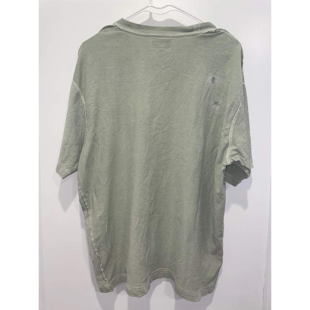 Stussy Mens Embroidered Logo Inside Out Seam T-Shirt Sage Green Large 1140283 - Picture 4 of 8